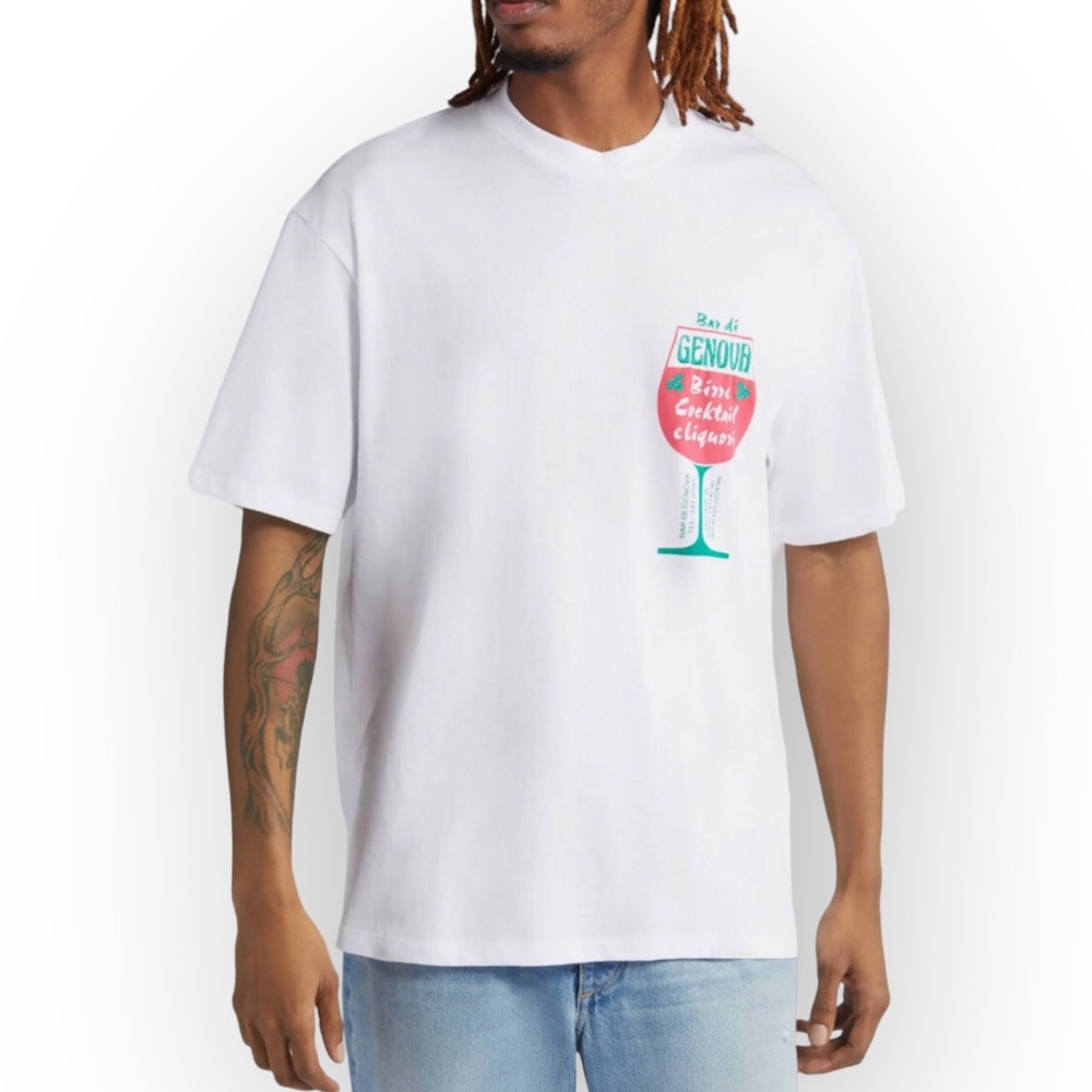 Topman Oversize White Graphic T-shirt,  XX-Small